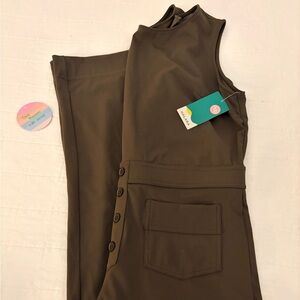 HALARA Olive Jumpsuit with Button Detail